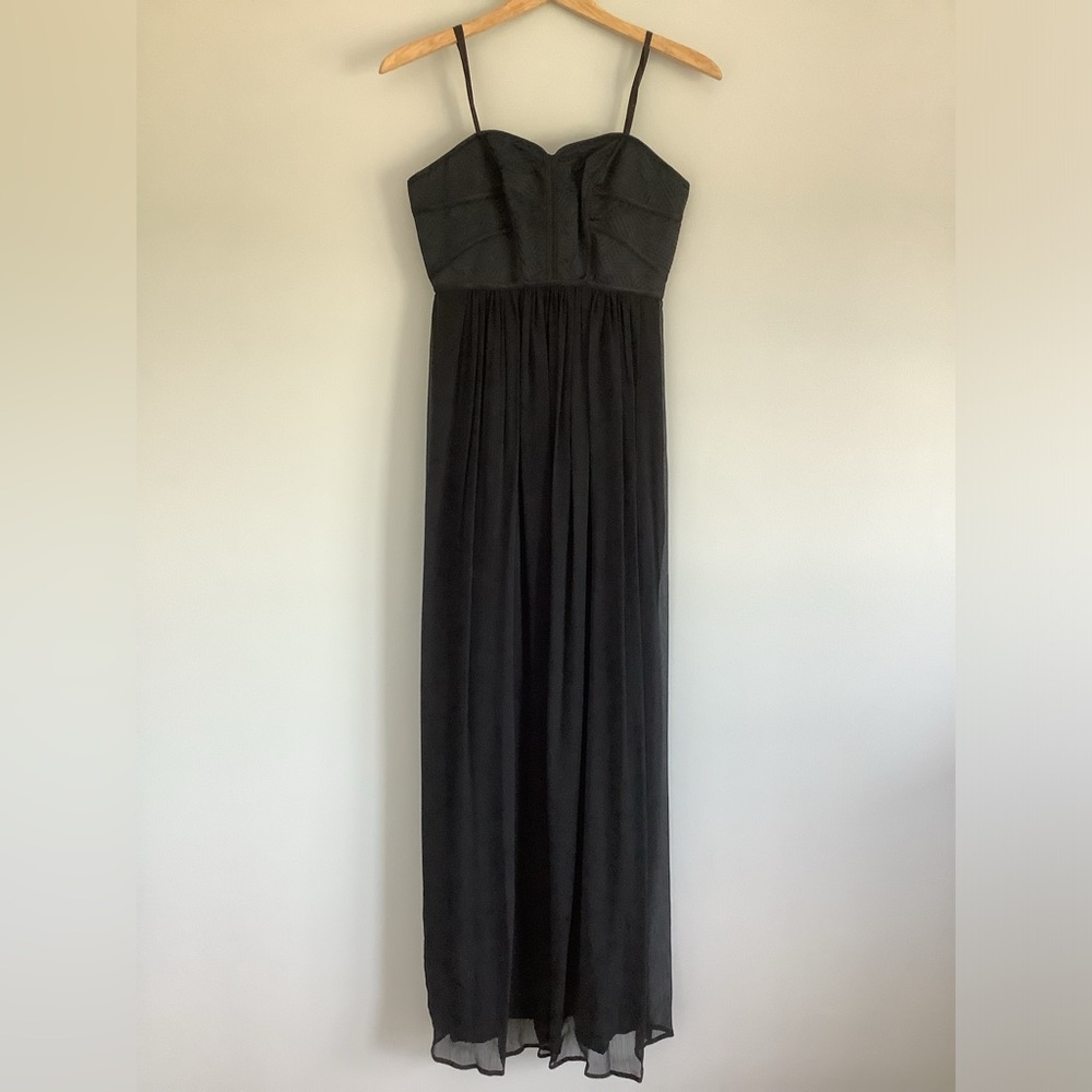 Max Cleo Black Corset Strapless Gown